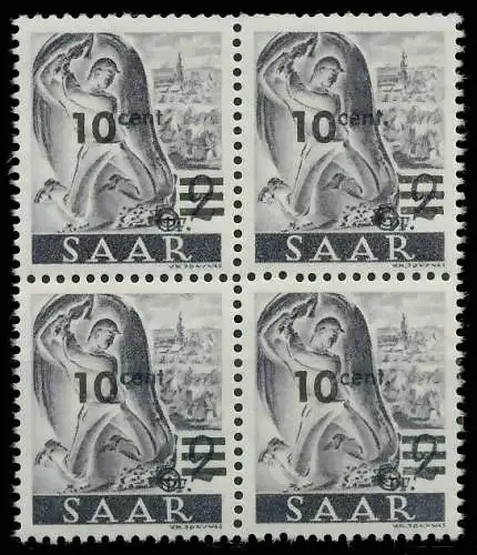 SAARLAND 1947 Nr 226ZII postfrisch VIERERBLOCK 81AFF6