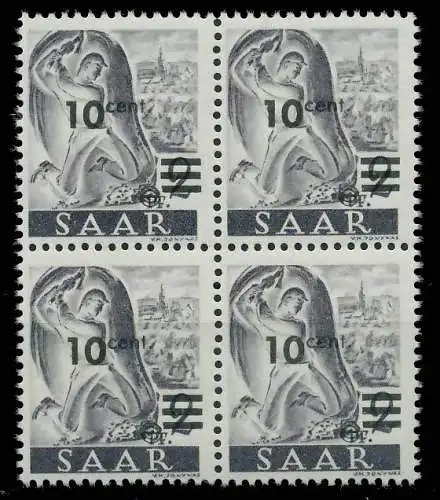 SAARLAND 1947 Nr 226ZII postfrisch VIERERBLOCK 81AFFA