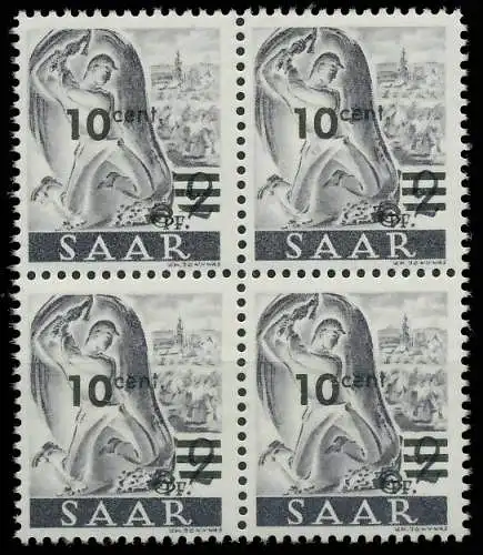SAARLAND 1947 Nr 226ZII postfrisch VIERERBLOCK 81B006