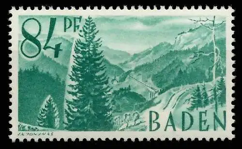 FZ BADEN 1. AUSGABE SPEZIALISIERT Nr 12yvI postfrisch 81B172