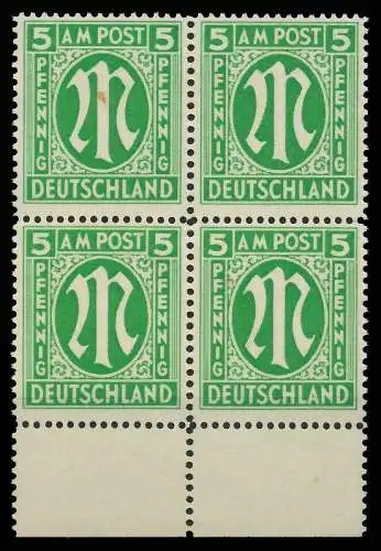 BIZONE AM-POST Nr 12-Fy postfrisch VIERERBLOCK URA 81B1EA