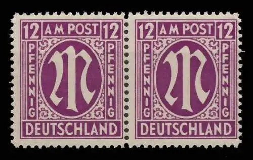 BIZONE AM-POST Nr 15aAz postfrisch WAAGR PAAR 81B226