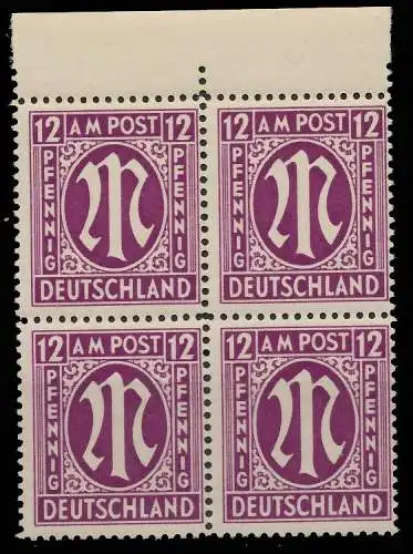 BIZONE AM-POST Nr 15aAz postfrisch VIERERBLOCK ORA 81B236