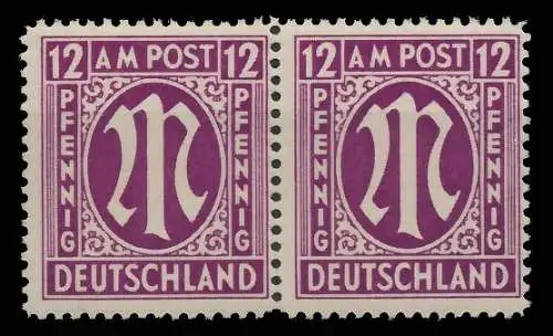 BIZONE AM-POST Nr 15aAz postfrisch WAAGR PAAR 81B23E