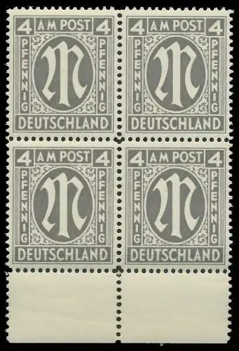 BIZONE AM-POST Nr 11-Az postfrisch VIERERBLOCK URA 81B2A6