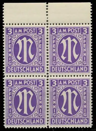 BIZONE AM-POST Nr 10-Az postfrisch VIERERBLOCK ORA 81B2D2