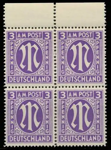 BIZONE AM-POST Nr 10-Az postfrisch VIERERBLOCK ORA 81B2EA