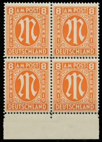 BIZONE AM-POST Nr 14-Fy postfrisch VIERERBLOCK URA 81B312
