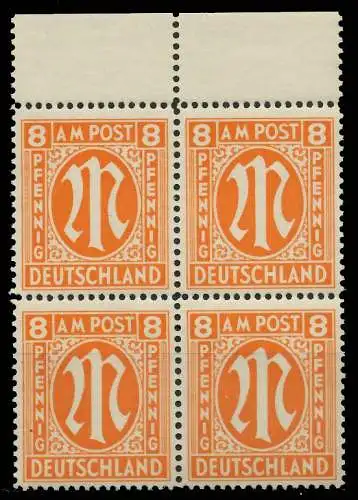 BIZONE AM-POST Nr 14-Fy postfrisch VIERERBLOCK ORA 81B31A