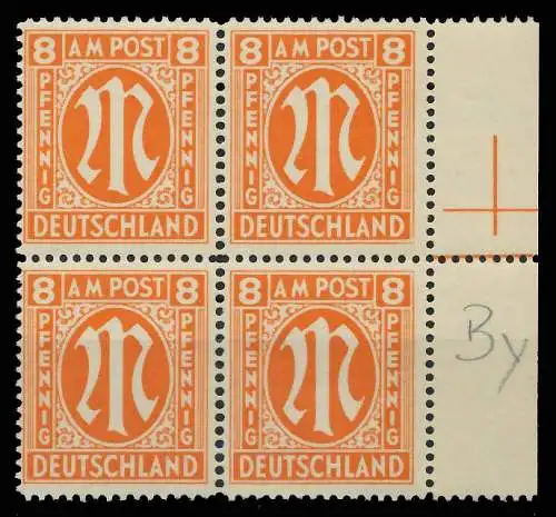 BIZONE AM-POST Nr 14-By postfrisch VIERERBLOCK SRA 81B33E
