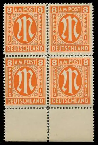 BIZONE AM-POST Nr 14-By postfrisch VIERERBLOCK URA 81B35A