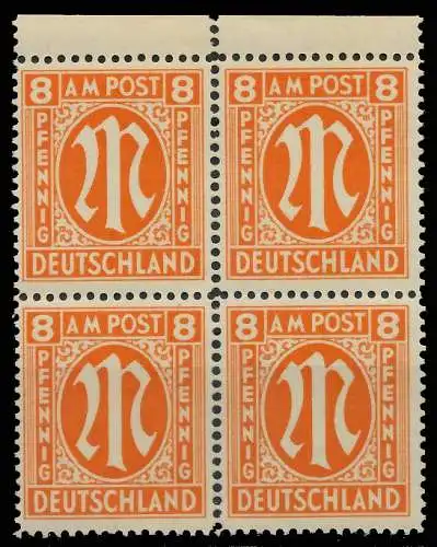 BIZONE AM-POST Nr 14-By postfrisch VIERERBLOCK 81B37E