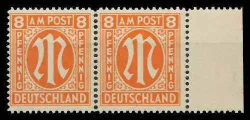 BIZONE AM-POST Nr 14-By postfrisch WAAGR PAAR SRA 81B346