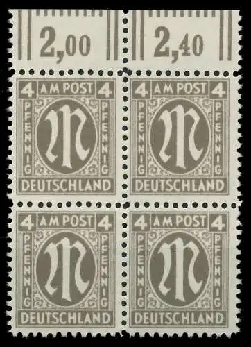 BIZONE AM-POST Nr 18Az postfrisch VIERERBLOCK ORA 81E3A2