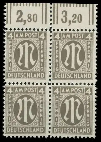 BIZONE AM-POST Nr 18Az postfrisch VIERERBLOCK ORA 81E3A6