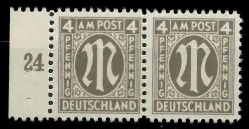 BIZONE AM-POST Nr 18Az postfrisch WAAGR PAAR SRA 81E3B2