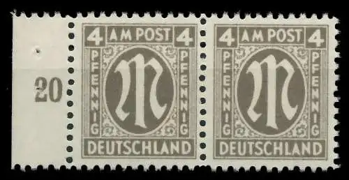BIZONE AM-POST Nr 18Az postfrisch WAAGR PAAR SRA 81E3B6