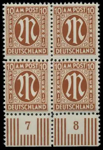 BIZONE AM-POST Nr 22Az postfrisch VIERERBLOCK URA 81E3C2