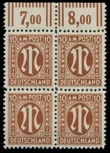 BIZONE AM-POST Nr 22Az postfrisch VIERERBLOCK ORA 81E3C6