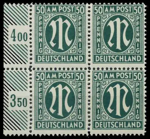 BIZONE AM-POST Nr 32bBz postfrisch VIERERBLOCK SRA 81E40E