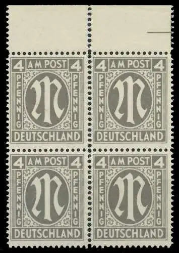 BIZONE AM-POST Nr 11-Cy postfrisch VIERERBLOCK ORA 81E45A