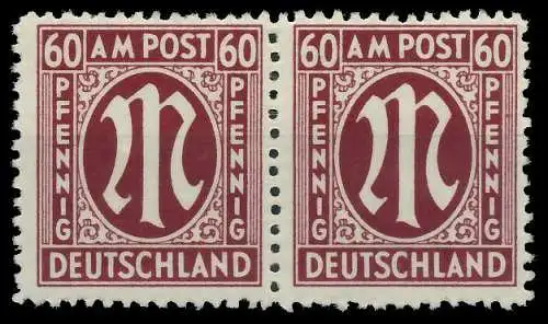 BIZONE AM-POST Nr 33bCz postfrisch WAAGR PAAR 81E486