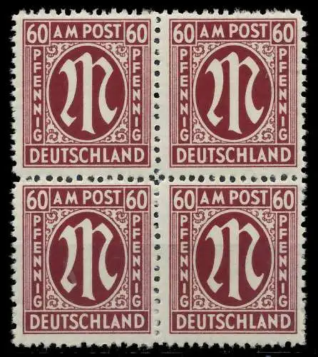 BIZONE AM-POST Nr 33bCz postfrisch VIERERBLOCK 81E4A2