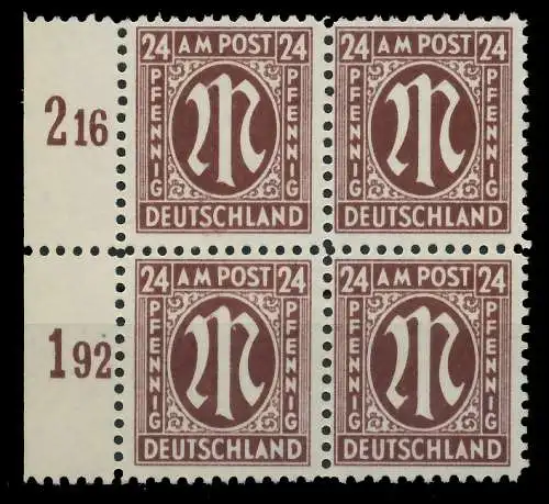 BIZONE AM-POST Nr 27Az postfrisch VIERERBLOCK SRA 81E5C6