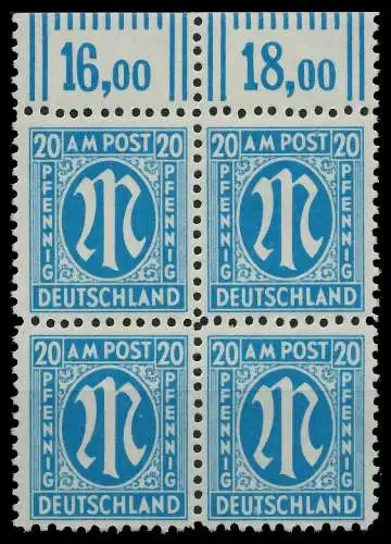 BIZONE AM-POST Nr 26bAz postfrisch VIERERBLOCK ORA 81E5F2