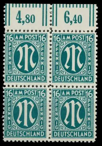 BIZONE AM-POST Nr 25Az postfrisch VIERERBLOCK ORA 81E626