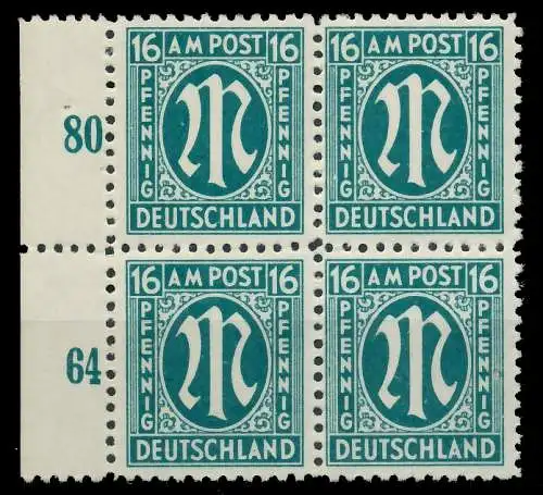 BIZONE AM-POST Nr 25Az postfrisch VIERERBLOCK SRA 81E632