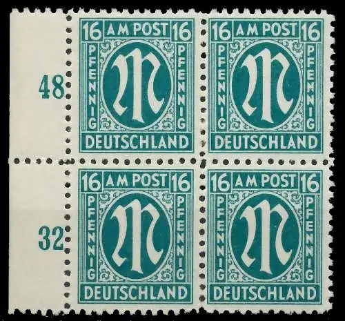 BIZONE AM-POST Nr 25Az postfrisch VIERERBLOCK SRA 81E636