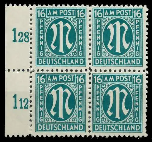 BIZONE AM-POST Nr 25Az postfrisch VIERERBLOCK SRA 81E63A