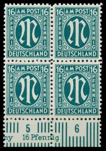 BIZONE AM-POST Nr 25Az postfrisch VIERERBLOCK URA 81E642