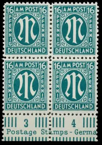 BIZONE AM-POST Nr 25Az postfrisch VIERERBLOCK URA 81E65A