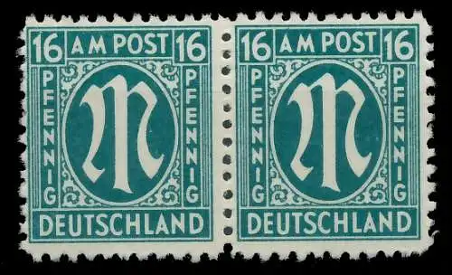BIZONE AM-POST Nr 25Az postfrisch WAAGR PAAR 81E65E