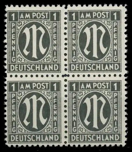 BIZONE AM-POST Nr 16Az postfrisch VIERERBLOCK 81E6CE