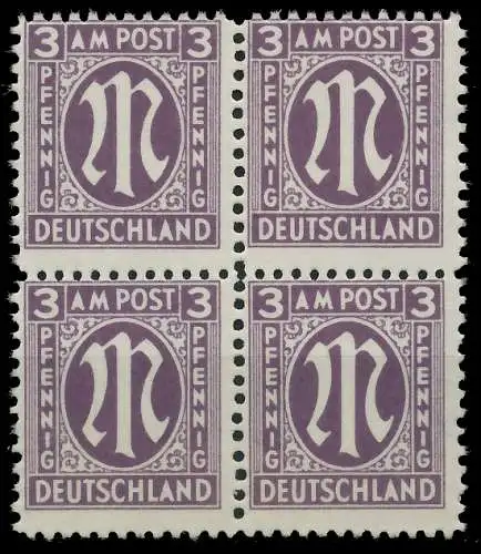 BIZONE AM-POST Nr 17aCz postfrisch VIERERBLOCK 81E716