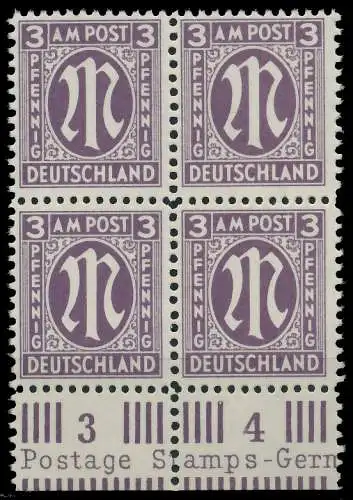 BIZONE AM-POST Nr 17aCz postfrisch VIERERBLOCK URA 81E71A