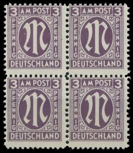 BIZONE AM-POST Nr 17aCz postfrisch VIERERBLOCK 81E722