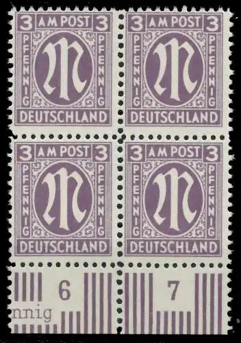 BIZONE AM-POST Nr 17aCz postfrisch VIERERBLOCK URA 81E732