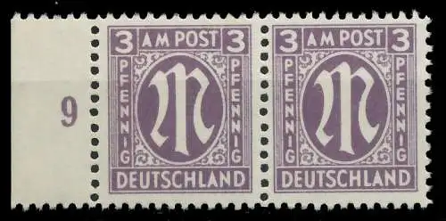 BIZONE AM-POST Nr 17aCz postfrisch WAAGR PAAR SRA 81E73A