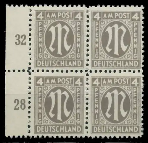 BIZONE AM-POST Nr 18Az postfrisch VIERERBLOCK SRA 81E8AE
