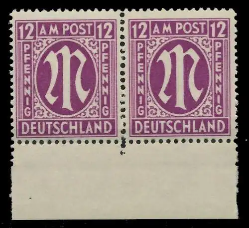 BIZONE AM-POST Nr 15bBy postfrisch WAAGR PAAR URA 81E986