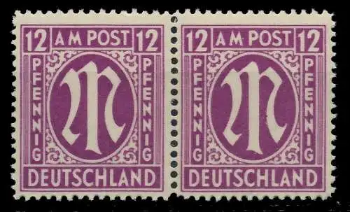 BIZONE AM-POST Nr 15bBy postfrisch WAAGR PAAR 81E942