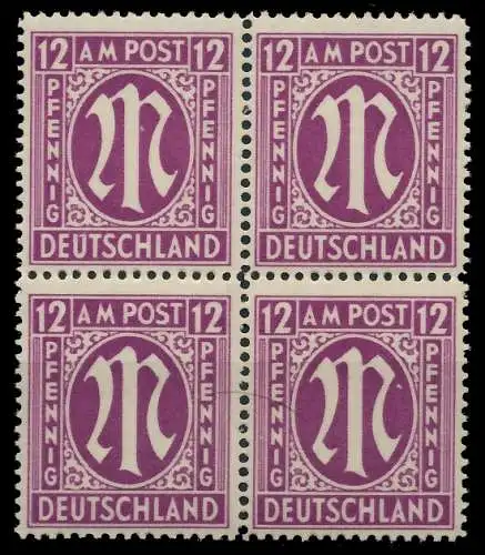 BIZONE AM-POST Nr 15bBy postfrisch VIERERBLOCK SRA 81E98A