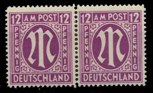 BIZONE AM-POST Nr 15bBy postfrisch WAAGR PAAR 81E99E