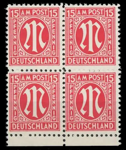 BIZONE AM-POST Nr 8z postfrisch VIERERBLOCK 81EA1A