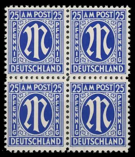 BIZONE AM-POST Nr 9z postfrisch VIERERBLOCK 81EA1E