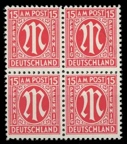 BIZONE AM-POST Nr 8z postfrisch VIERERBLOCK 81EA22